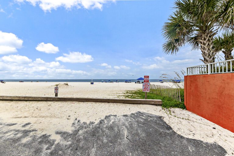 Private beach access across the street from Lani Kai condos in Gulf Shores, Alabama