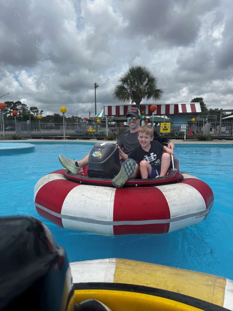 water bumper cars at the track in gulf shores